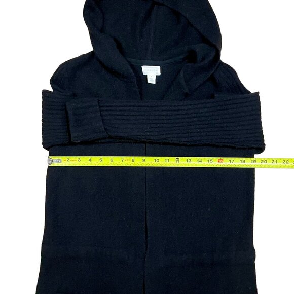 Caslon Black Merino Wool Blend Longline Hooded Cardigan Sweater M - Picture 8 of 9